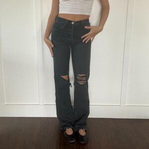 RE/DONE 70s Stove Pipe Ripped Jeans